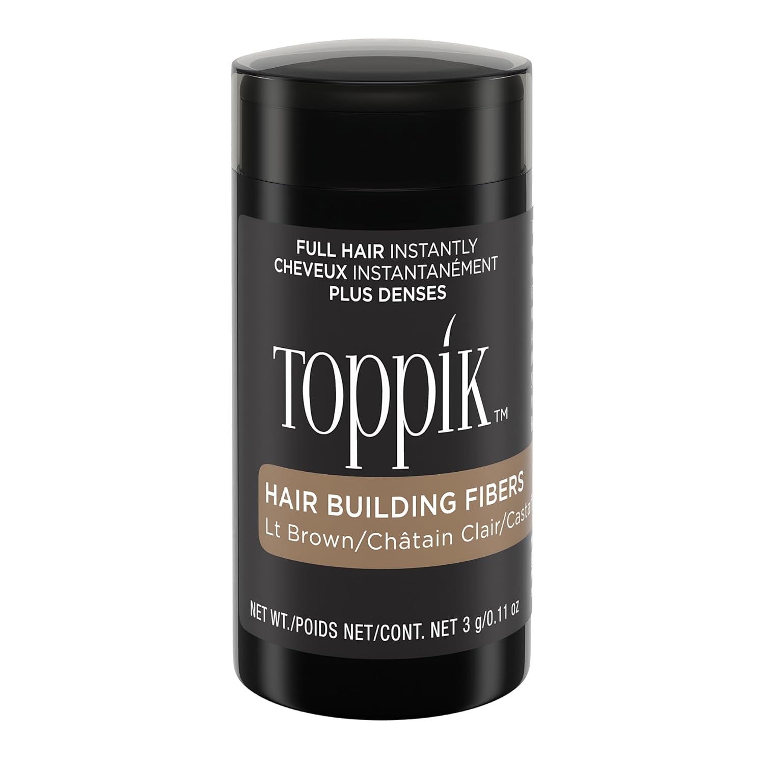 Cheveux dispersés châtain foncé pour des cheveux plus fournis en quelques secondes, poudre capillaire pour un look authentique, perte de cheveux pour la perte de cheveux pour hommes et femmes, 55 g Naty Shop Hair Care Châtain clair 3G (1 paquet)