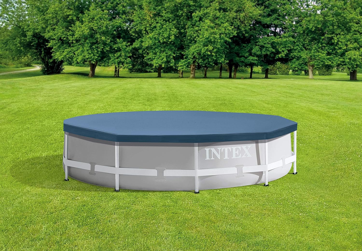 Couverture de piscine ronde Intex - Couverture de piscine - Pour piscines à cadres métalliques et prismatiques 58108 Bleu 3 m