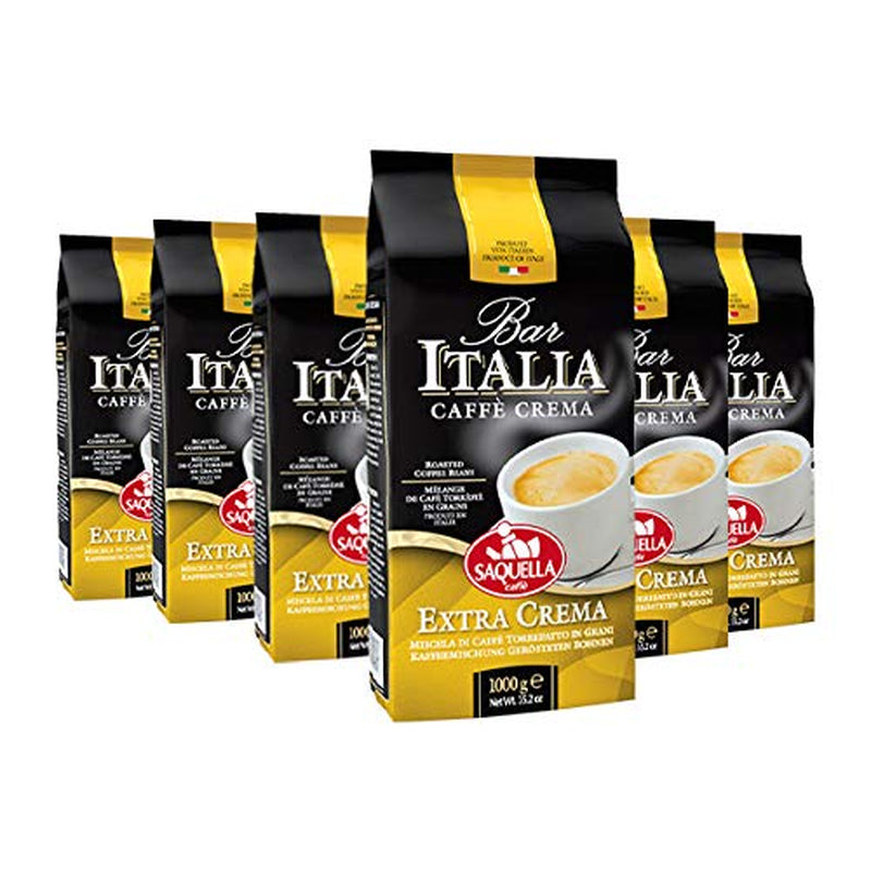 Café en grains Caffe Espresso Bar Italia Extra Crema, paquet de 6 (6 x 1 kg)