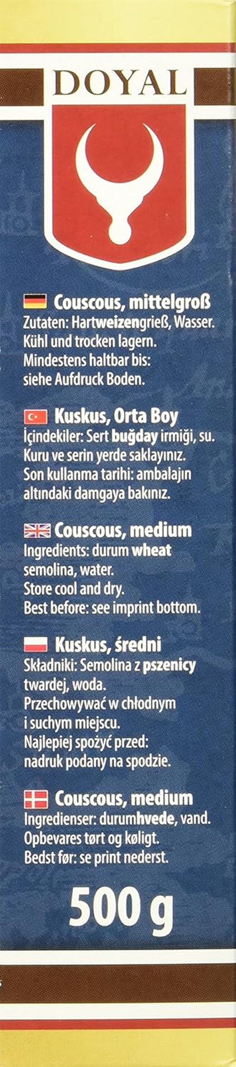 Couscous – Couscous léger et moelleux au léger goût de noisette – Une spécialité typiquement nord-africaine – 1 x 500g