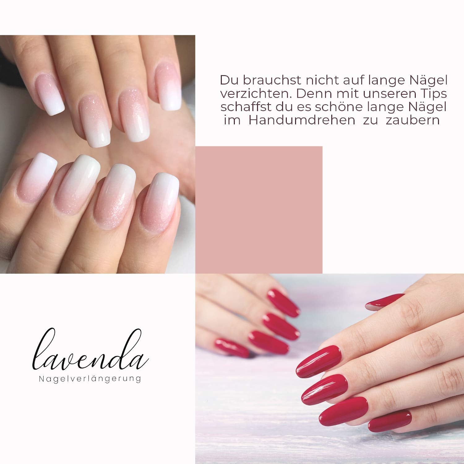 ® Ongles artificiels à coller 500 pièces Faux ongles - Ongles en gel stables - Ongles de qualité studio (couleur naturelle)