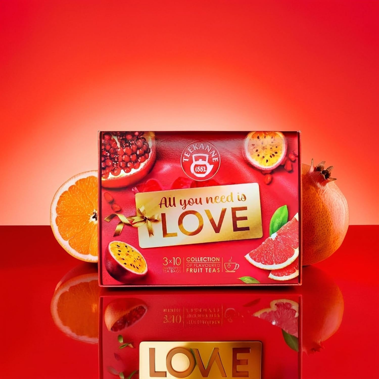 TEEKANNE Love Collection Coffret Mélange Exclusif de Thé aux Fruits - 3 X 10 Sachets - 65 G