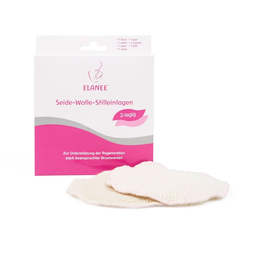 ELANEE Coussinets d'allaitement en laine de soie (2 couches) - Coussinets d'allaitement lavables à la main - Doux pour les mamelons très sollicités Accessoires Alimentation et Allaitement Bebe Naty Shop 2 pièces (pack de 2)