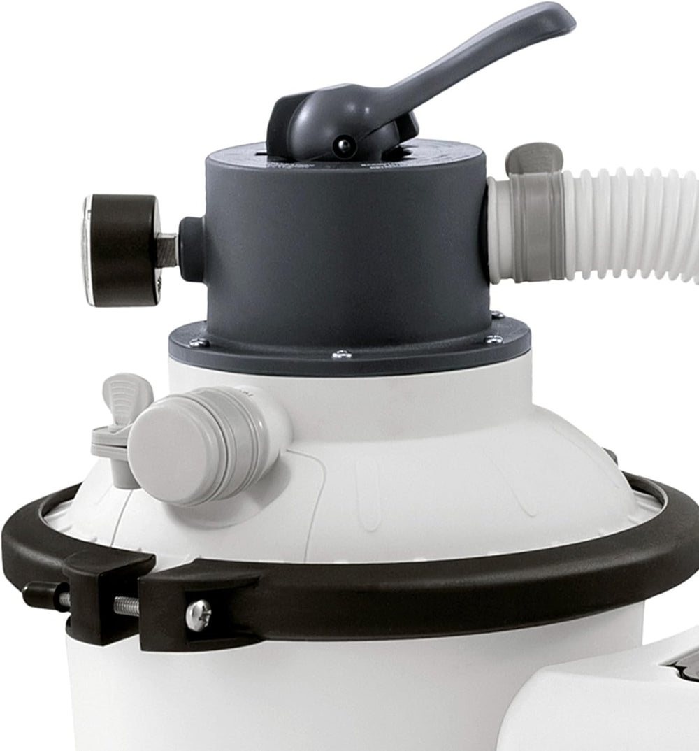 Intex 26642 Krystal Clear pompe à filtre à sable avec RCD, débit d'eau 3500 l/h, débit système 2000 l/h, plastique, blanc
