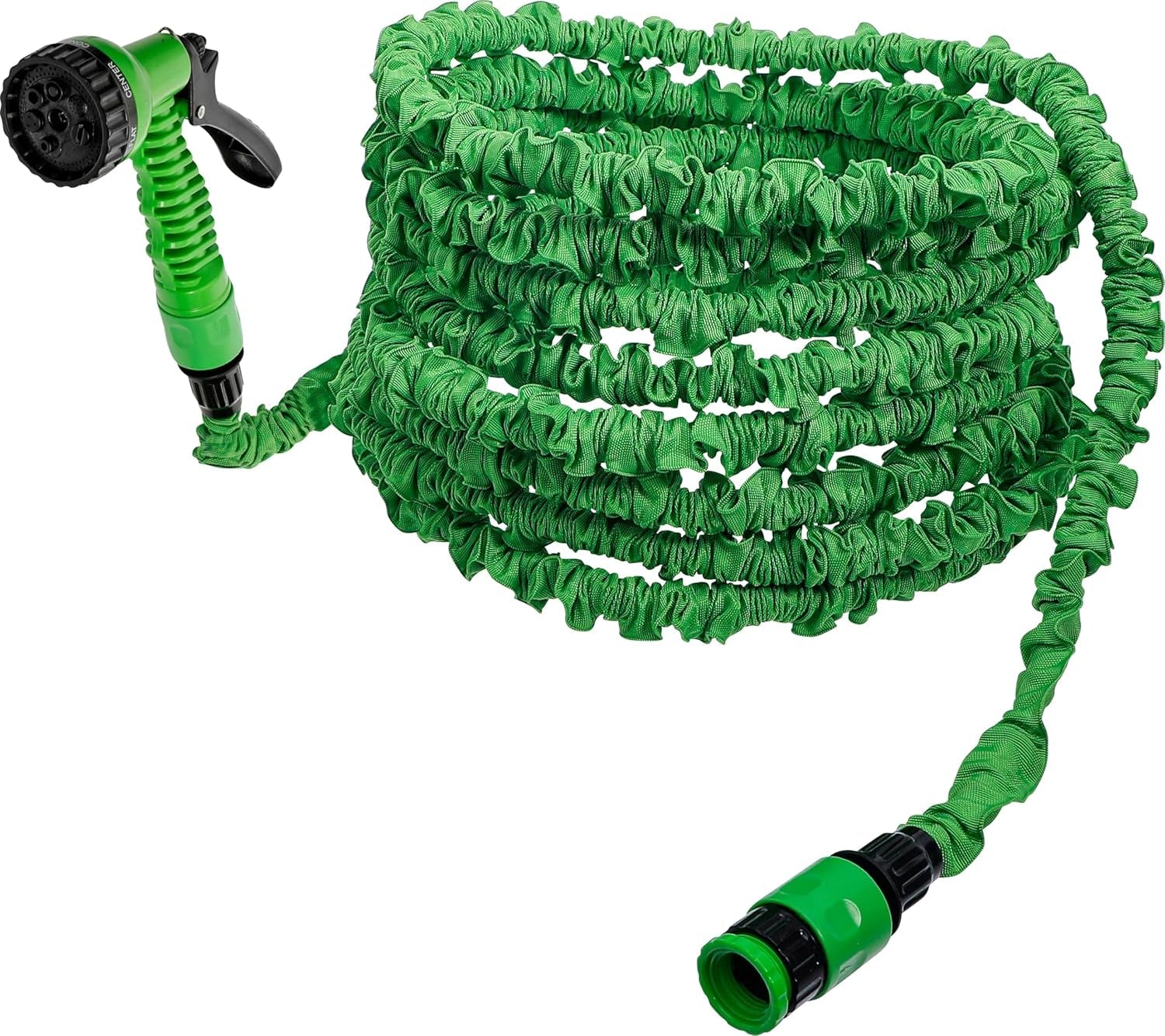 BGS DIY 70903 | Furtun de apă | Textil | Flexibil | cu duș de grădină cu 7 funcții | 3-10 m