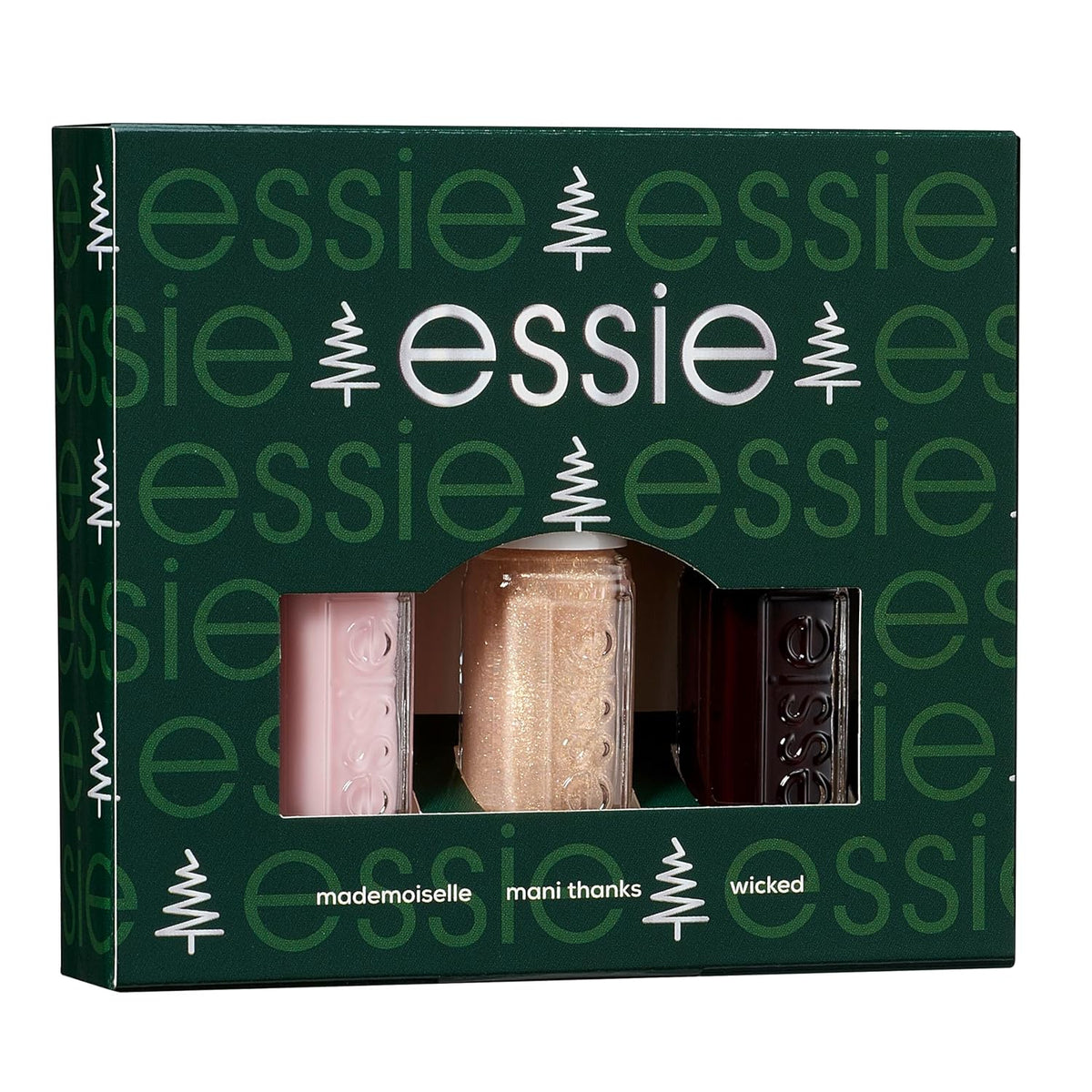 Kit Essie Mini Trio XMAS, non. 13 Mademoiselle + non. 49 Wicky + non. 570 Mani Merci, 3 x 15 ml