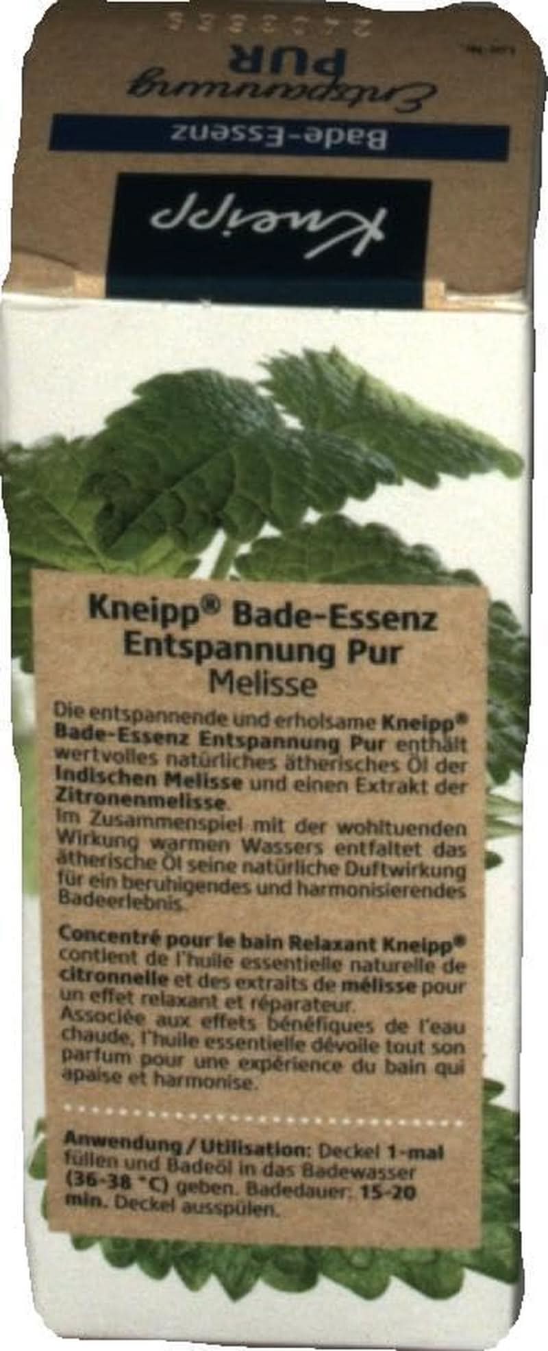 Kneipp Bade, huile de bain à l'huile essentielle naturelle de mélisse indienne et à l'extrait de mélisse, 100 ml Naty Shop