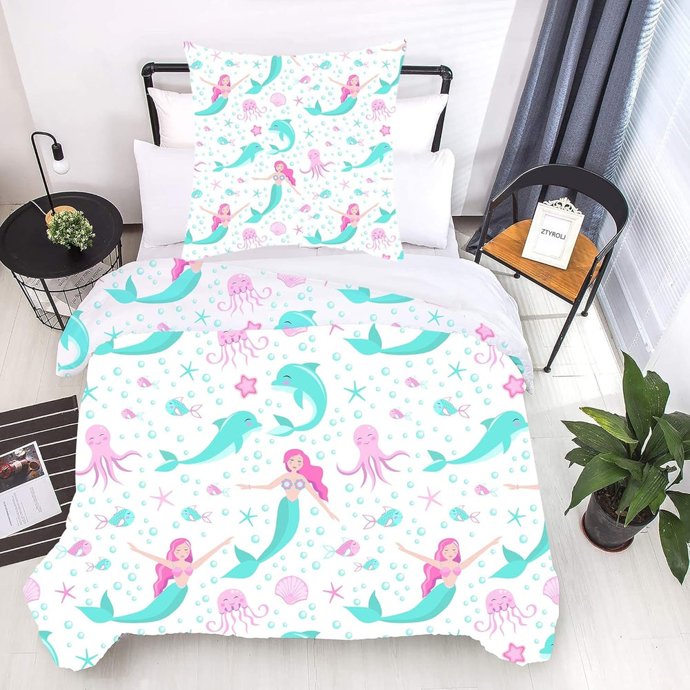 Linge de lit enfant, différentes tailles et divers personnages animés Linge de lit - enfant Naty Shop Sirène (modèle 5) 200X200Cm+80X80Cm