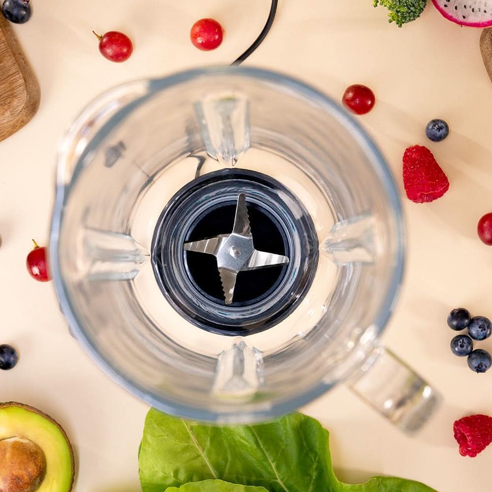 Cecotec Standmixer Retro Power Black Titanium Retroblue, 1200 W Maximale Leistung, 1,5 L Glasbehälter, Einstellbare Geschwindigkeit, 4 Klingen Mit Schwarzem Titanbeschichtung, 100% Kupfermotor. Bucatarie Naty Shop