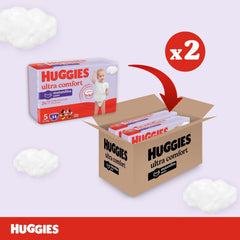 Huggies Ultra Comfort, Couches culottes, taille 5 (12-17 kg), paquet de 68 couches culottes
