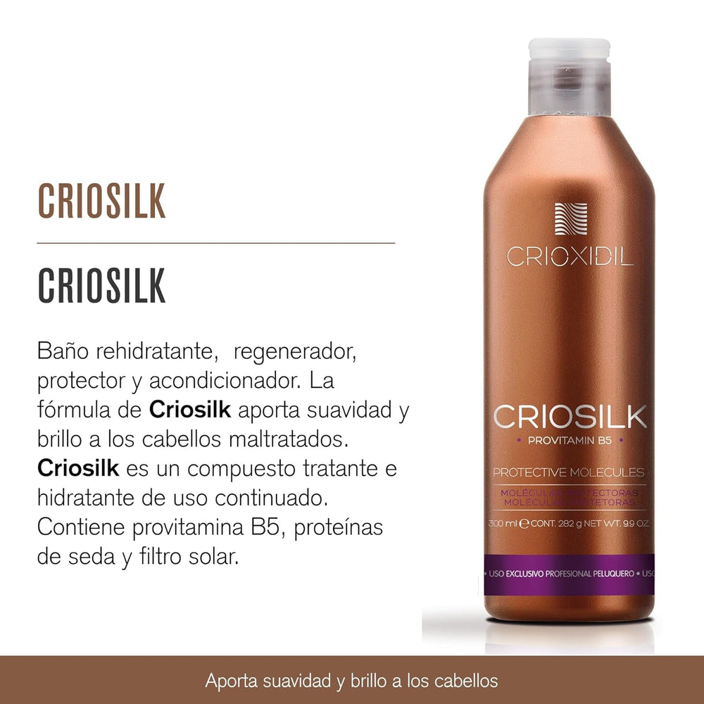 Après-shampooing Criosilk, 300 ml, à la provitamine B5 et aux protéines de soie, redonne souplesse et brillance aux cheveux abîmés, hydrate et régénère les cheveux Masque capillaire Naty Shop