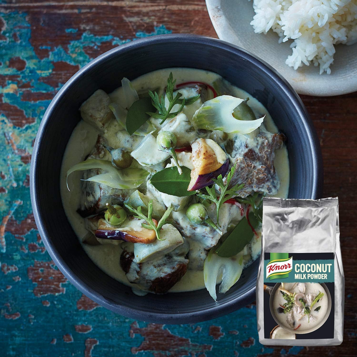 Knorr Kokosmilch Pulver (Lait en poudre aus 20 frischen Kokosnüssen, ergibt 6,6 Liter Kokosmilch) 1er Pack (1 x 1 kg)