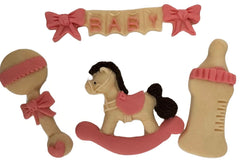 Decoratiune comestibila din zahar, Botez Decoratiuni din Pasta de Zahar Nati Shop
