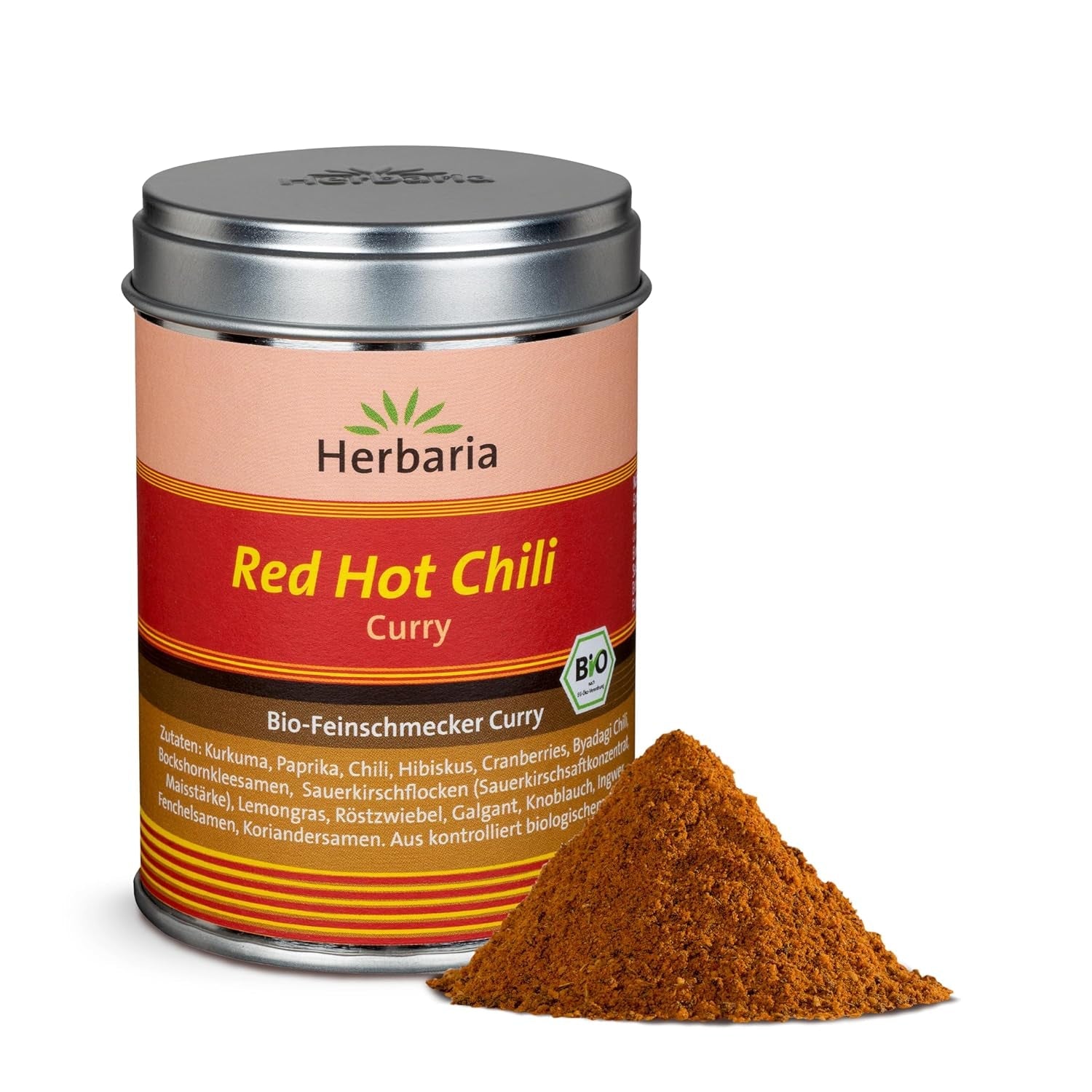 Herbaria Good Old Mild Curry bio 80g M-Dose – Currypulver, Currymischung - Bio-Gewürzmischung für klassische Curry-Spezialitäten z.B. Currywurst - erlesenen Zutaten in nachhaltiger Aromaschutz-Dose