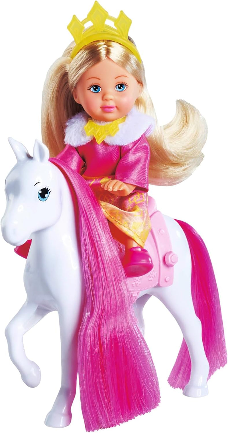 Simba Evi Love Princess Ride, poupée princesse avec traîneau et cheval d'hiver, accessoires princesse, 12 cm, à partir de 3 ans