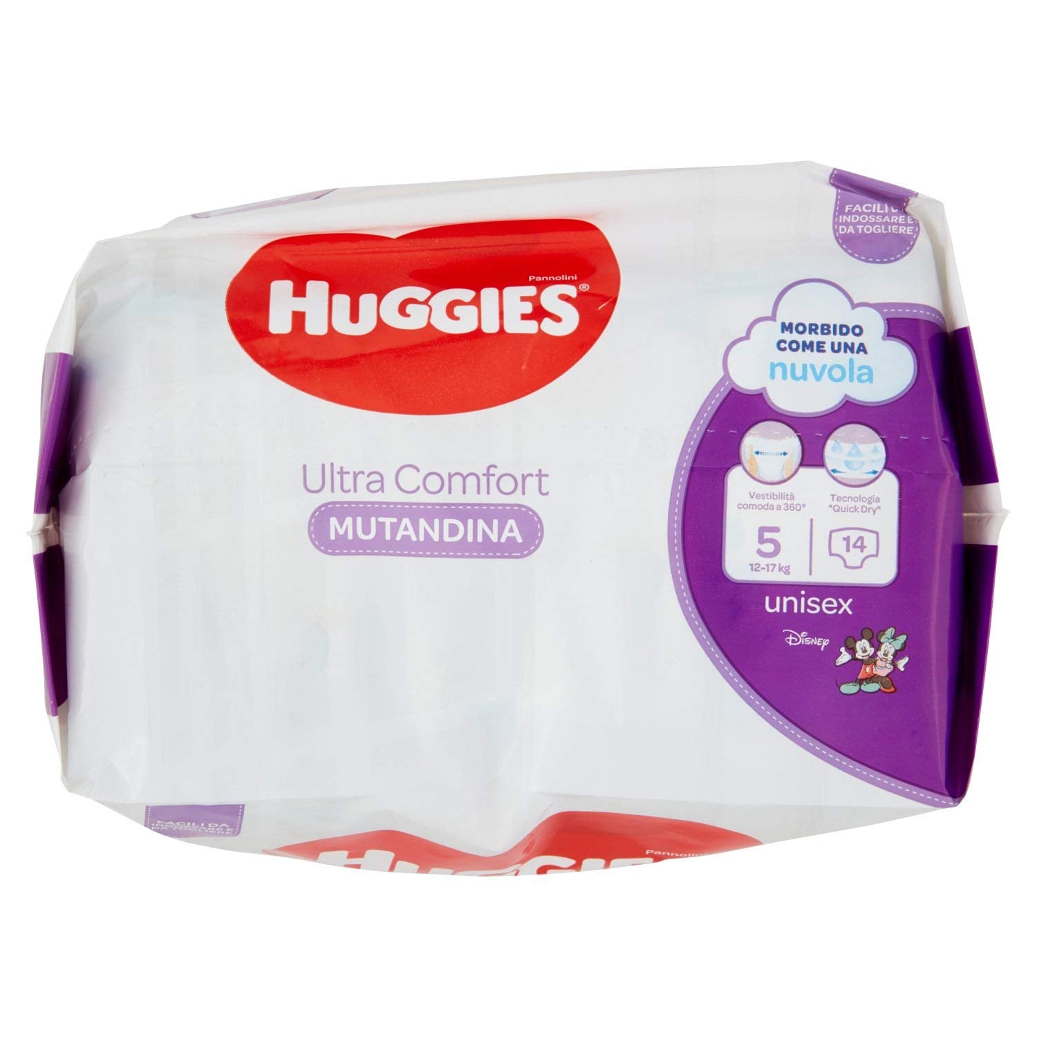 Huggies PANNOLINI Mutandina Couche jetable, garçons/filles, 12 kg, 17 kg, multicolore, 14 pièces (S)