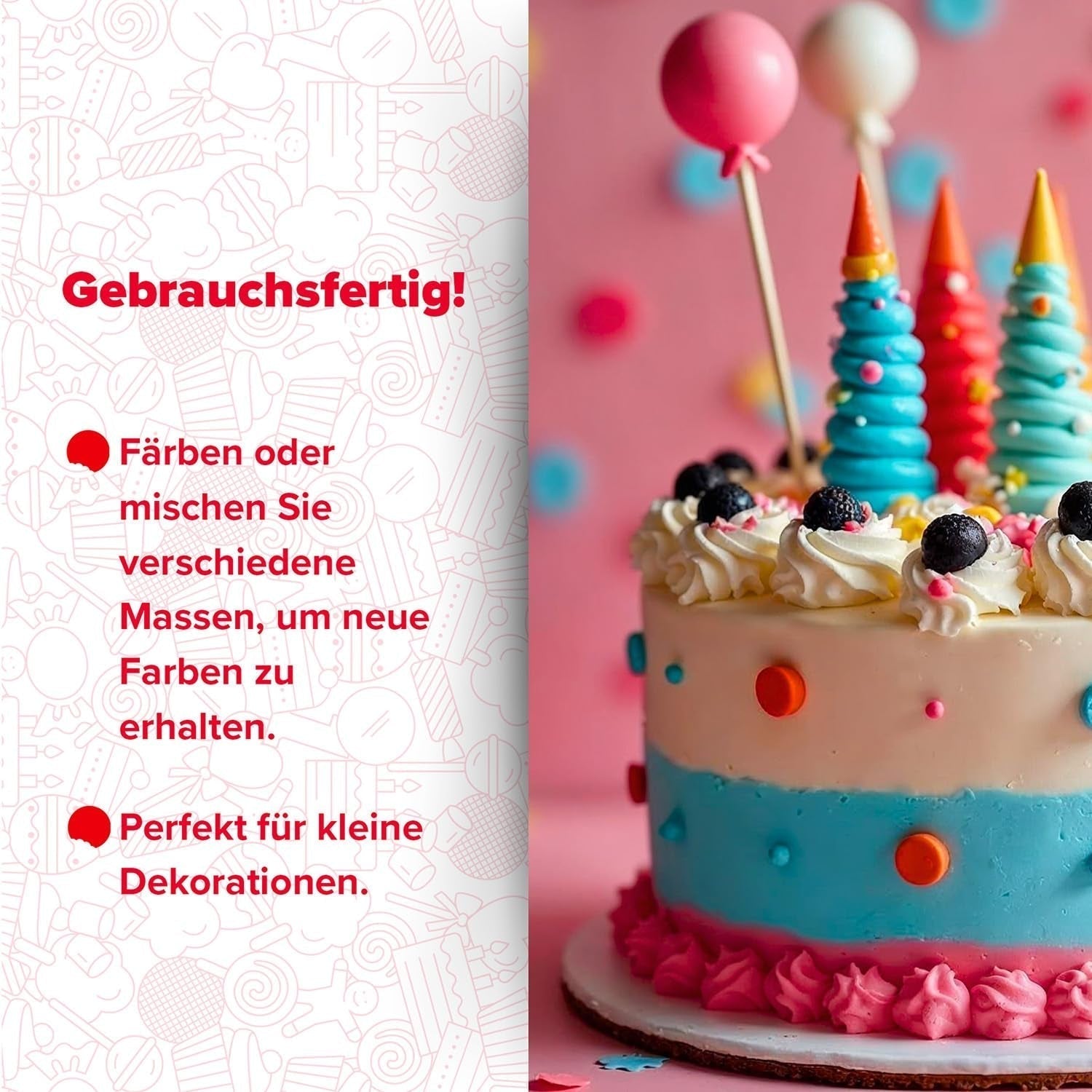 Dekora - Fondant en pâte à sucre blanche 150g - Parfait pour les gâteaux et décorations de pâtisserie - Sans gluten ni lactose - Goût vanille - Doux, flexible et facile à façonner pour des décorations créatives Naty Shop Sugarpaste