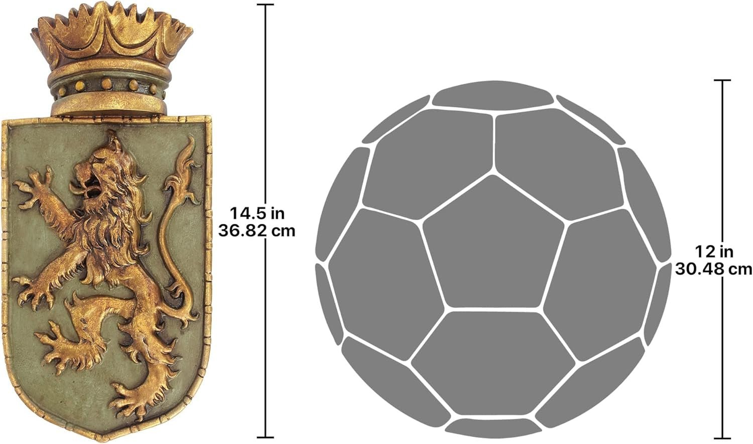 Design Toscano Bouclier médiéval Lion vertical, sculpture murale Statuettes et sculptures Naty Shop