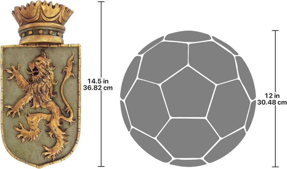 Design Toscano Bouclier médiéval Lion vertical, sculpture murale Statuettes et sculptures Naty Shop