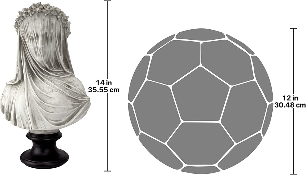 Statue buste vierge voilée Design Toscano, dimensions : 22,8 cm x15,2 cm x35,5 cm Statuettes et sculptures Naty Shop