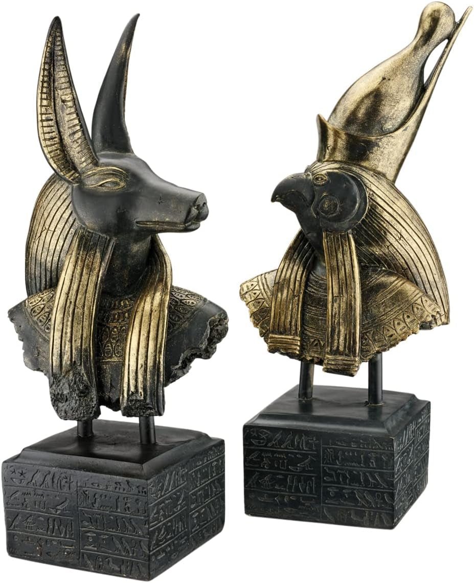 Dieux toscans design de l'Egypte ancienne, figures : Anubis Statuettes et sculptures Naty Shop Lot de 2