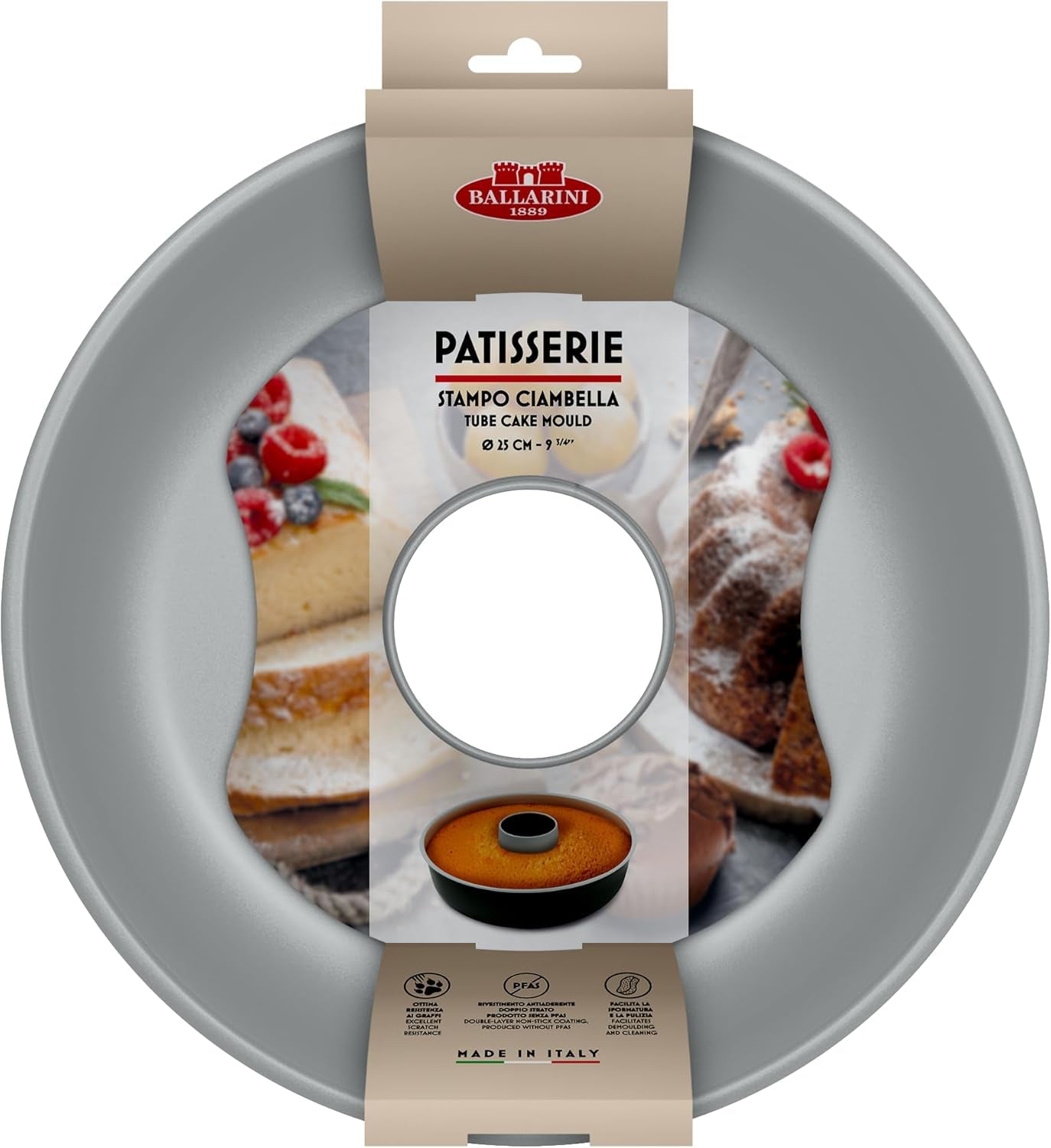 Ballarini, Plat à pâtisserie, différents modèles Moules et plaques à pâtisserie Naty Shop Gris Moule à beignet 25 cm