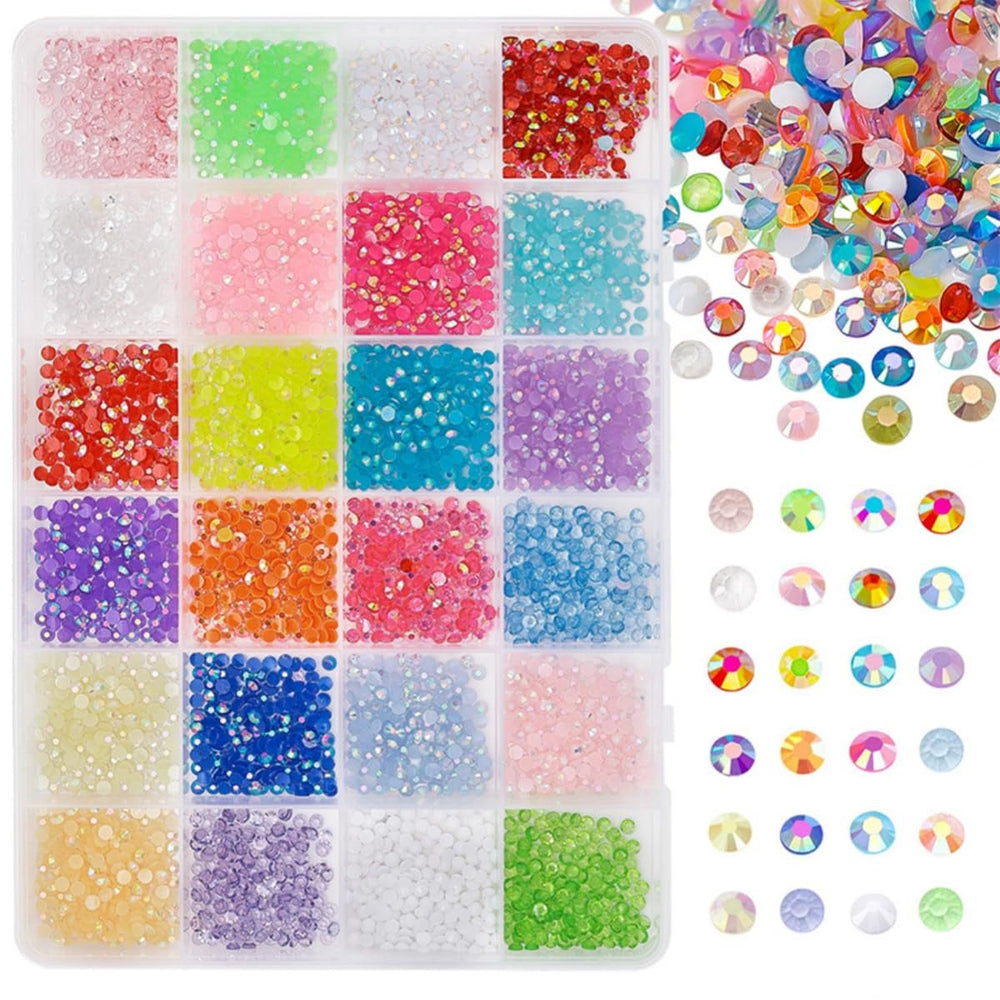 GZMAYUEN 920 pièces perles à dos plat or argent pour ongles, perles à ongles demi-brun blanc beige, petites perles à dos plat demi-brun pour décoration d'art d'ongle bricolage