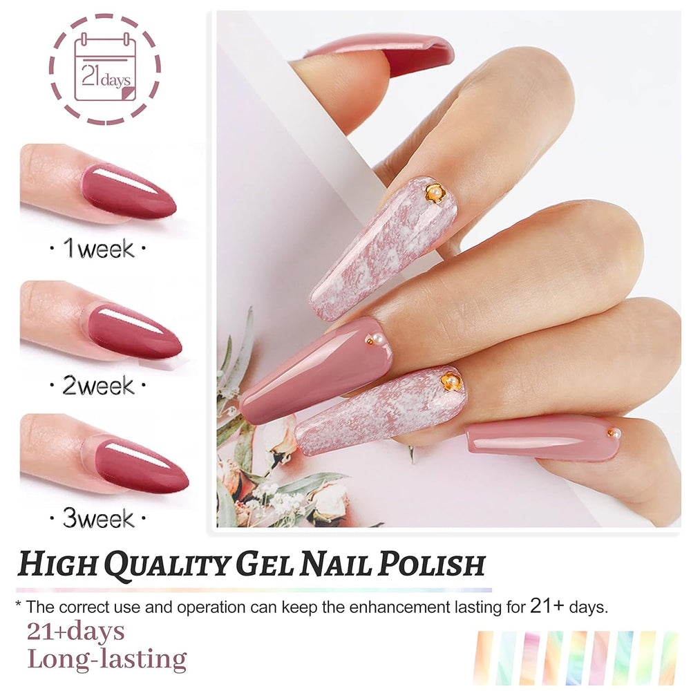 JODSONE 36-Teiliges Gel-Nagellack-Set, 32 Farben, Gel-Nagellack-Set, Basislack, Glänzend, Matt Und Glitzernder Decklack, Naillack-Set, Grün, Blau, Rot, Rosa, Kollektion, Geschenke Für Frauen