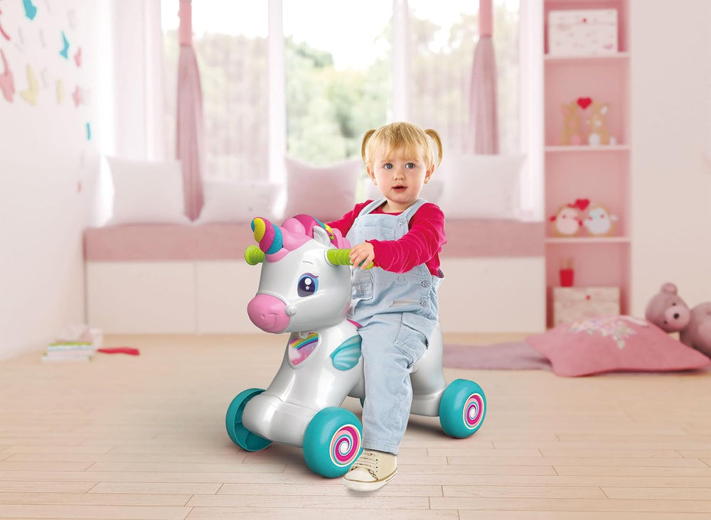 Balançoire licorne Baby Clementoni - Animal à bascule 3 en 1 avec centre d'activités interactif pour les enfants à partir de 12 mois - Jouet sensoriel et moteur 17883 Bebe Toys Naty Shop