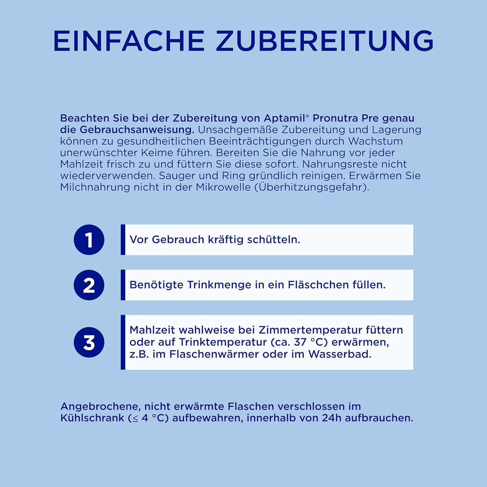 Aptamil Pronutra Pre - Préparation infantile dès la naissance - Aux huiles végétales, sans huile de palme - 6 x 4 x 200 ml (4800 ml)
