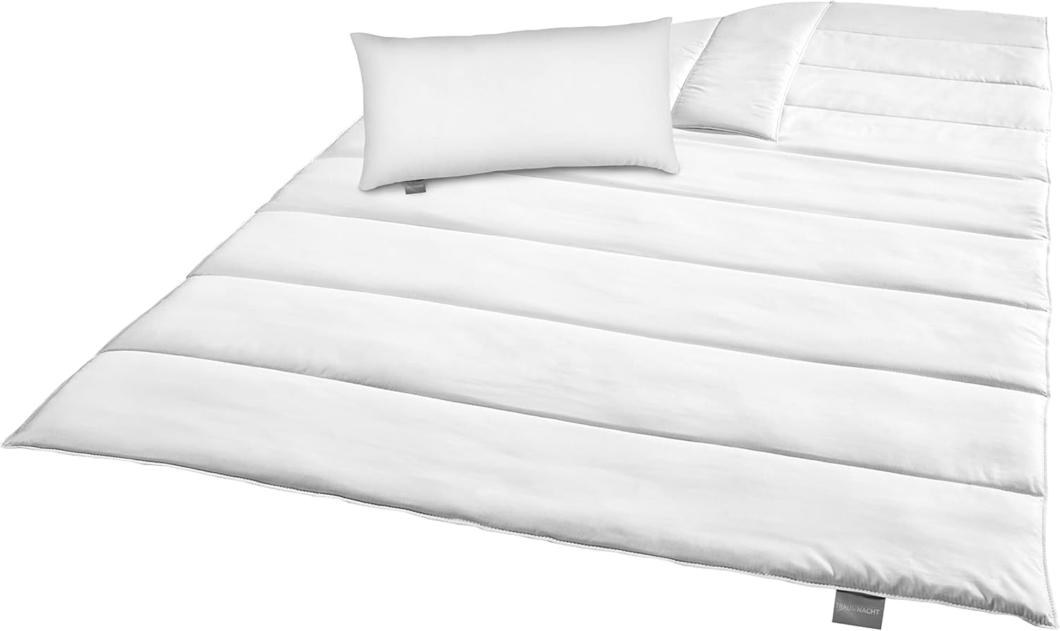 Parure de lit Traumnacht Vert - Couette toutes saisons 135X200 Cm + oreiller 80X80 Cm, résistante avec housse en microfibre, produite selon la norme de qualité allemande Couettes et couettes Naty Shop Parure de lit toutes saisons (couverture + oreiller 40X80) 135 X 200