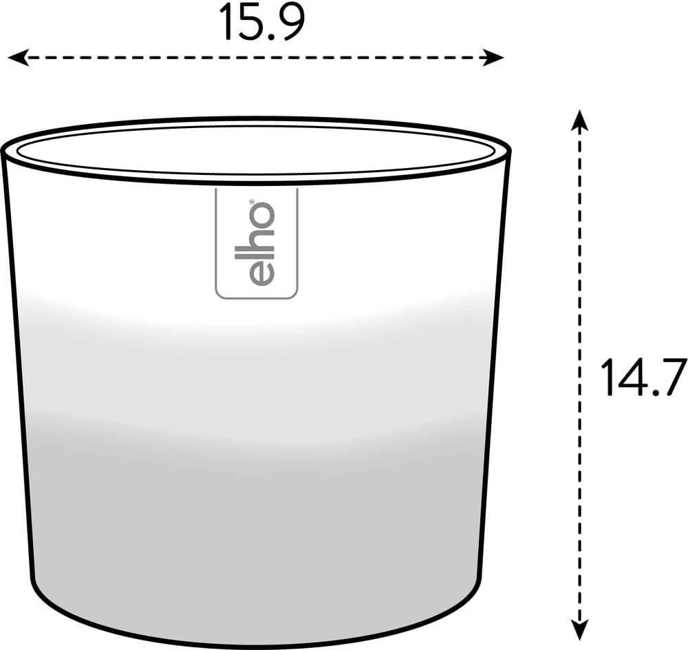 elho Ghiveci rotund cu gradient de culoare 16 cm - Ghiveci de flori de interior - 100% plastic reciclat - Ø 15,9 x H 14,7 - Maro/Cedru Maro