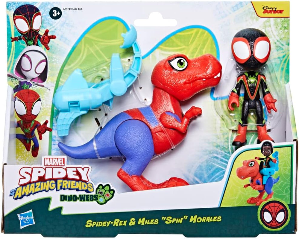 Marvel Spidey And His Super Friends Dino-Webs Spidey-Rex & Miles "Spin" Morales Spider-Man Action Figure Set Action figures Naty Shop T-Rex Miles