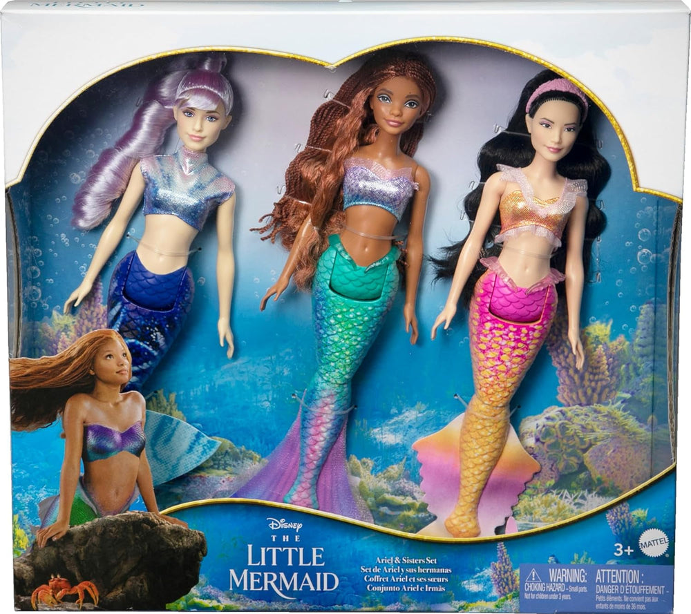 Mattel DISNEY Arielle La Sirène - Coffret avec Mala, Karina et Arielle, tenues et coiffures uniques, pour jouer imaginatif et collectionner, pour les enfants à partir de 3 ans, HND29 Naty Shop Dolls