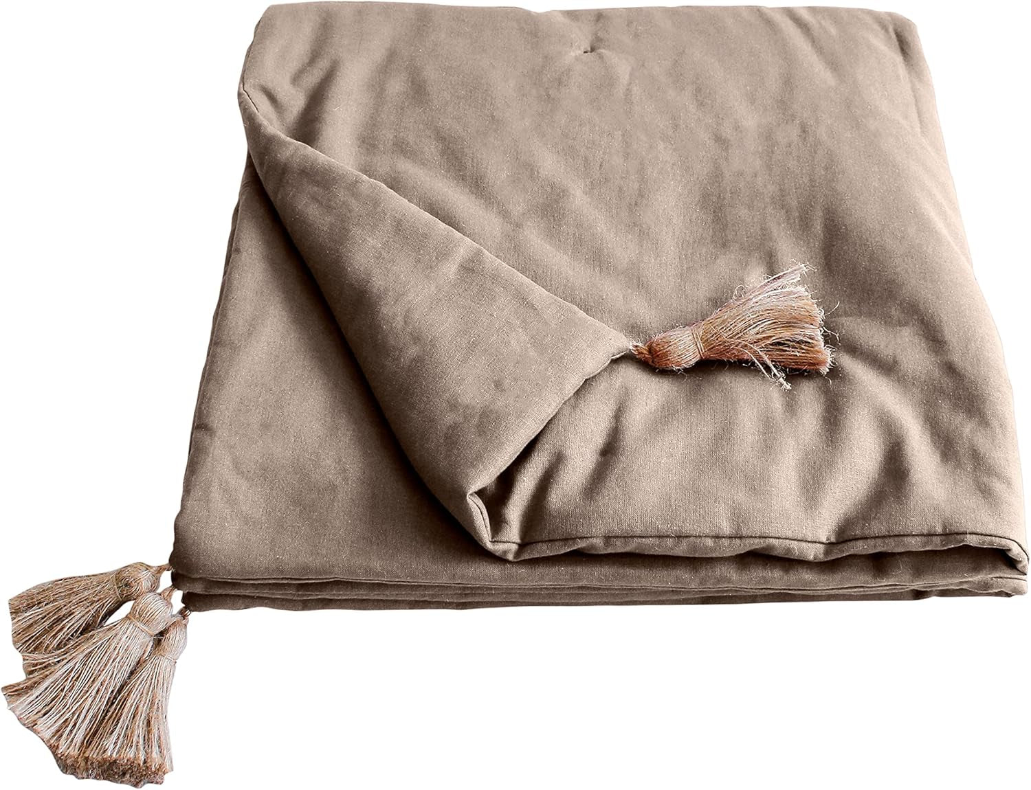 Cuvertură Enjoy Home, Bej, Natural, Cu 4 pompoane de iută, 90 X 190 Cm, 100% bumbac, certificat Oeko-Tex, colecția Panama Plapumi si pilote Naty Shop Titlu implicit