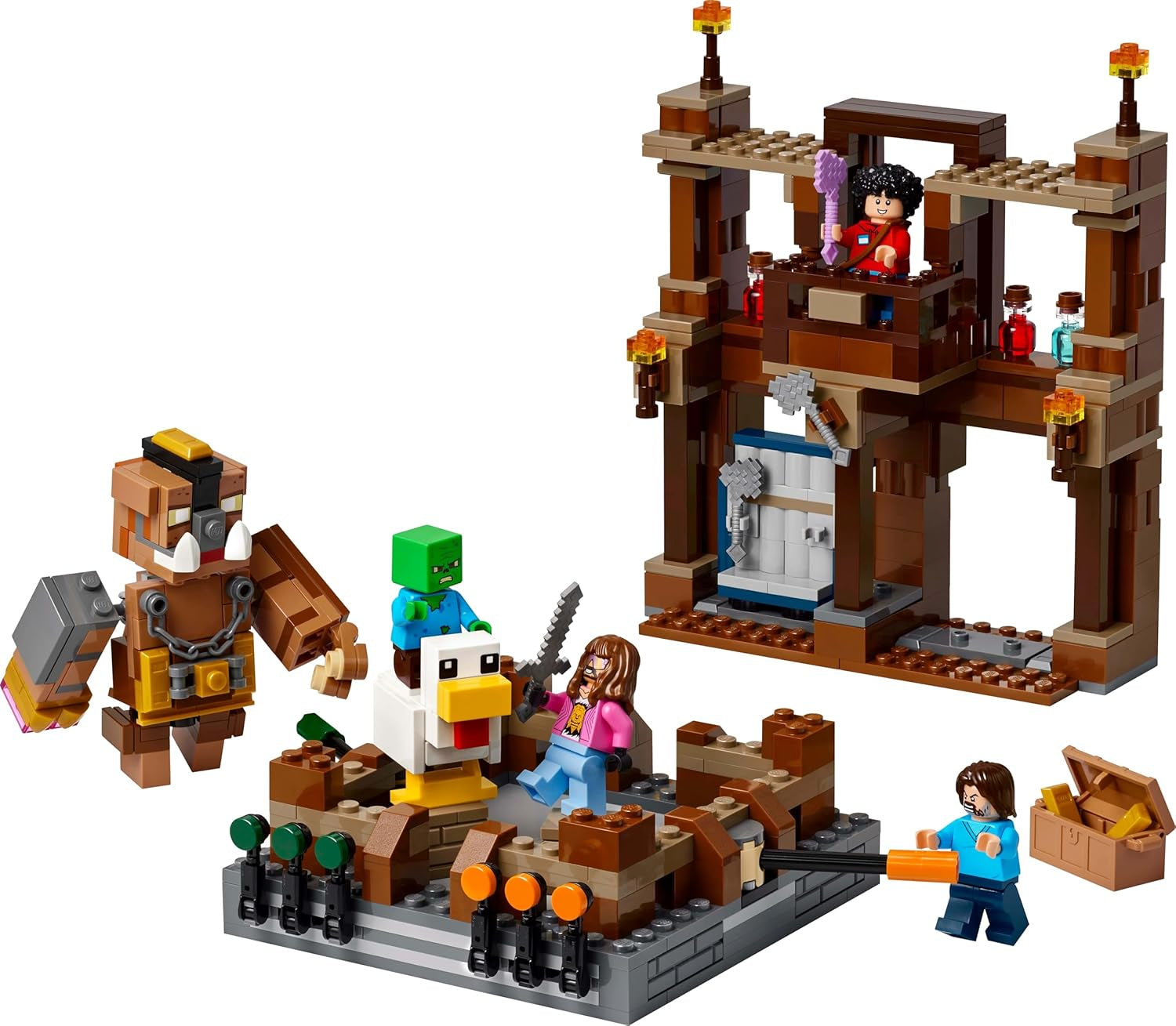 LEGO Minecraft Forest Manor avec ring de boxe - Set de jeu avec zombies et Oberborst - Jouet de construction interactif avec équipement et pistes - Cadeau pour garçons et filles à partir de 10 ans - 21272 Jeux de construction Besuche den LEGO-Store