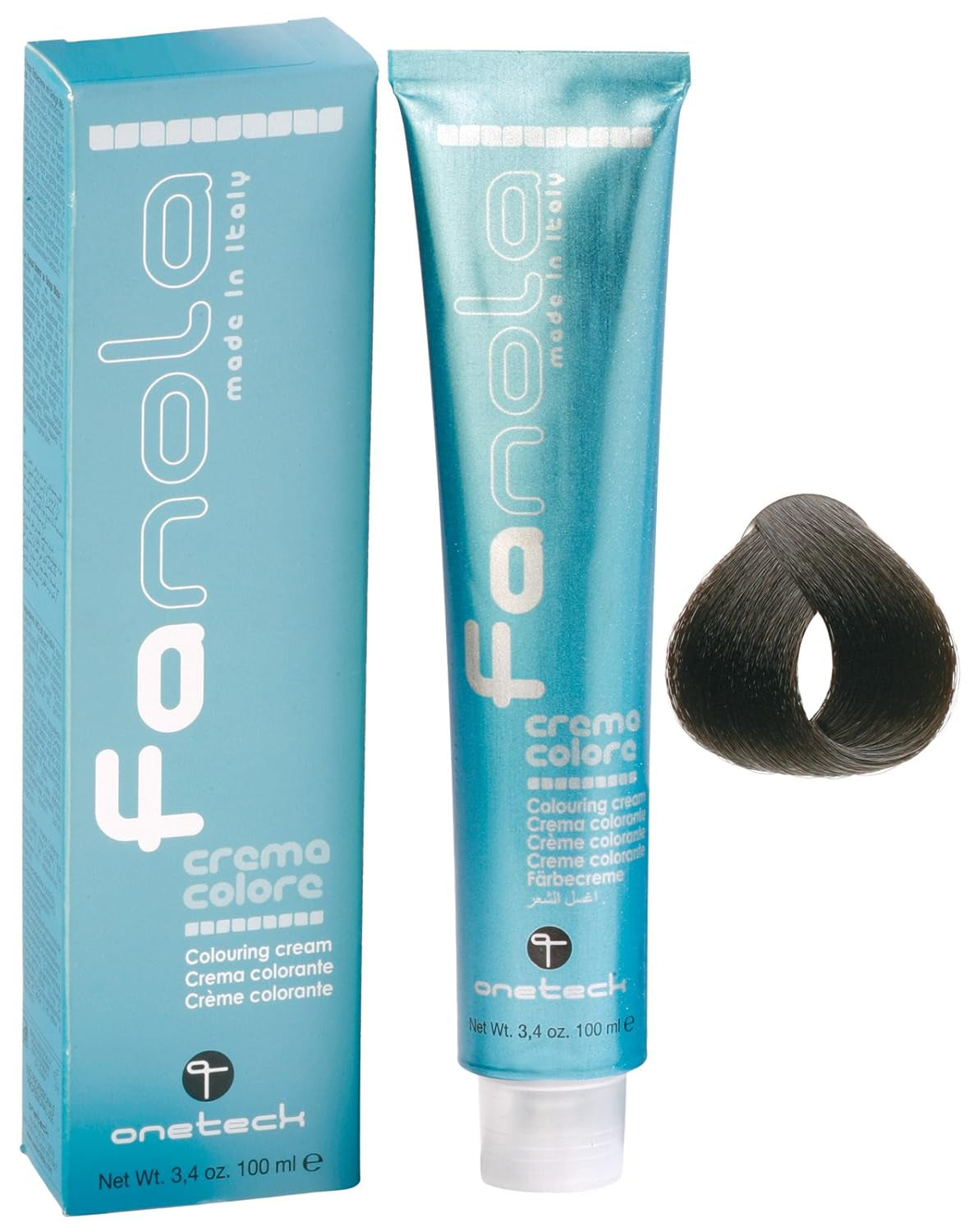 Fanola crema colore Cremă colorantă 7.0 Blond, 100 ml Vopsea pentru par Naty Shop 3.0 Maro închis