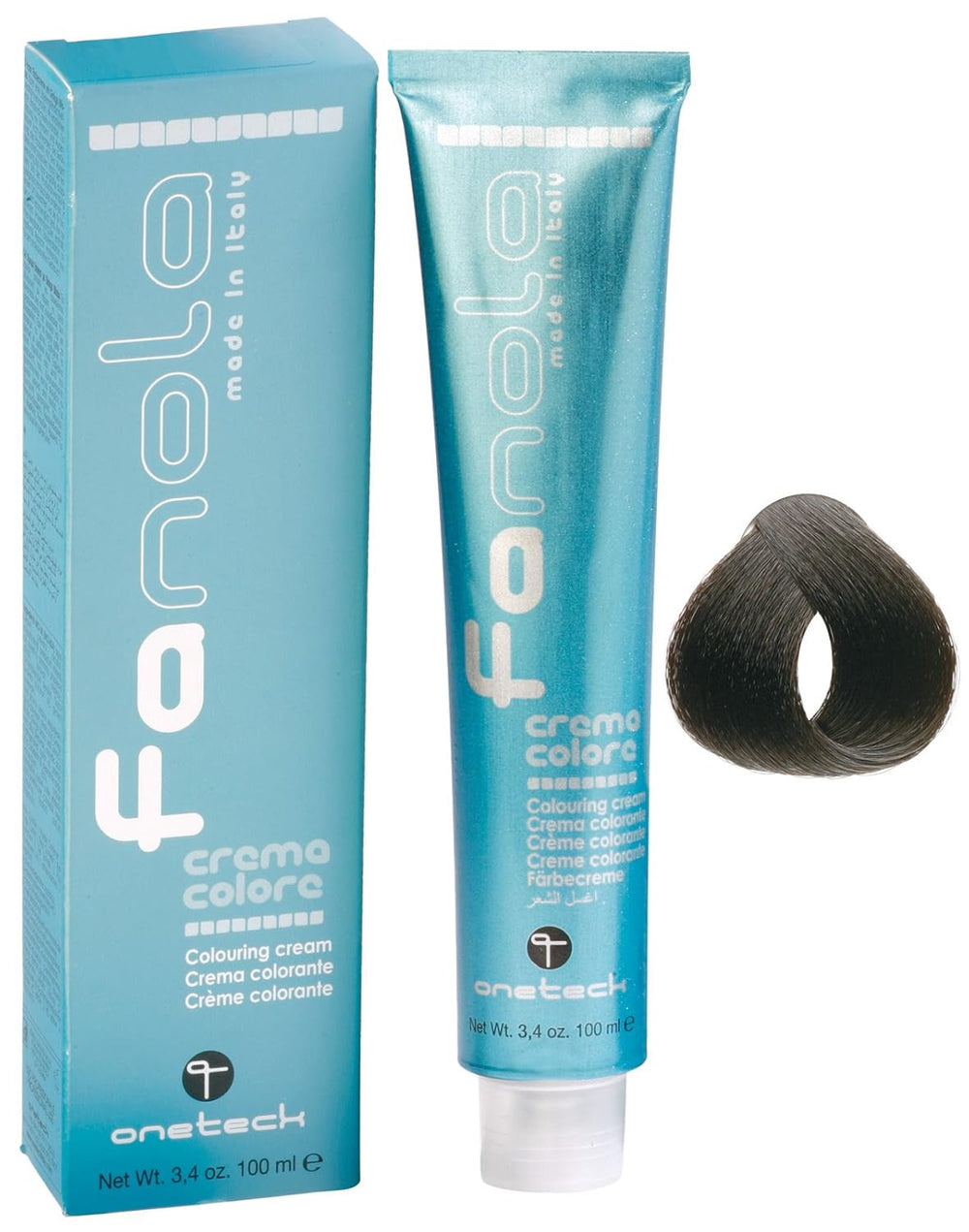 Fanola crema colore Crème colorante 7.0 Blond, 100 ml Teinture capillaire Naty Shop 3.0 Châtain foncé