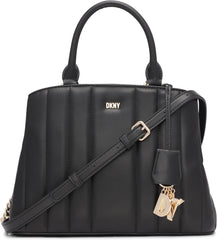 DKNY Chain Lexington Park Medium Logo Chain Satchel, Noir / Or, Taille Unique Sacs Femme Naty Shop Default Title