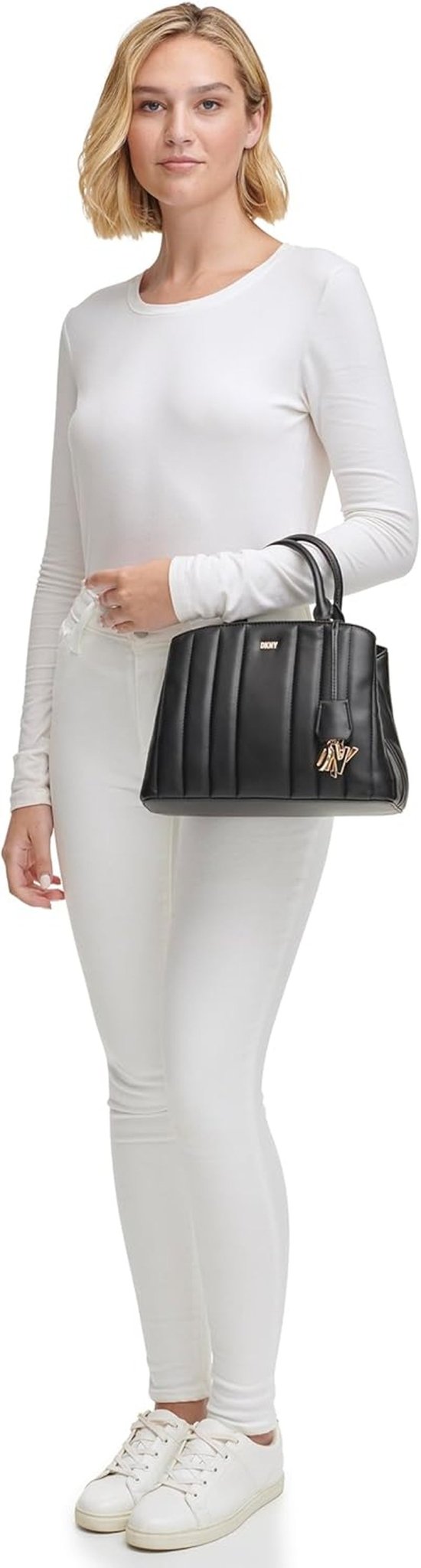DKNY Chain Lexington Park Medium Logo Chain Satchel, Noir / Or, Taille Unique Sacs Femme Naty Shop