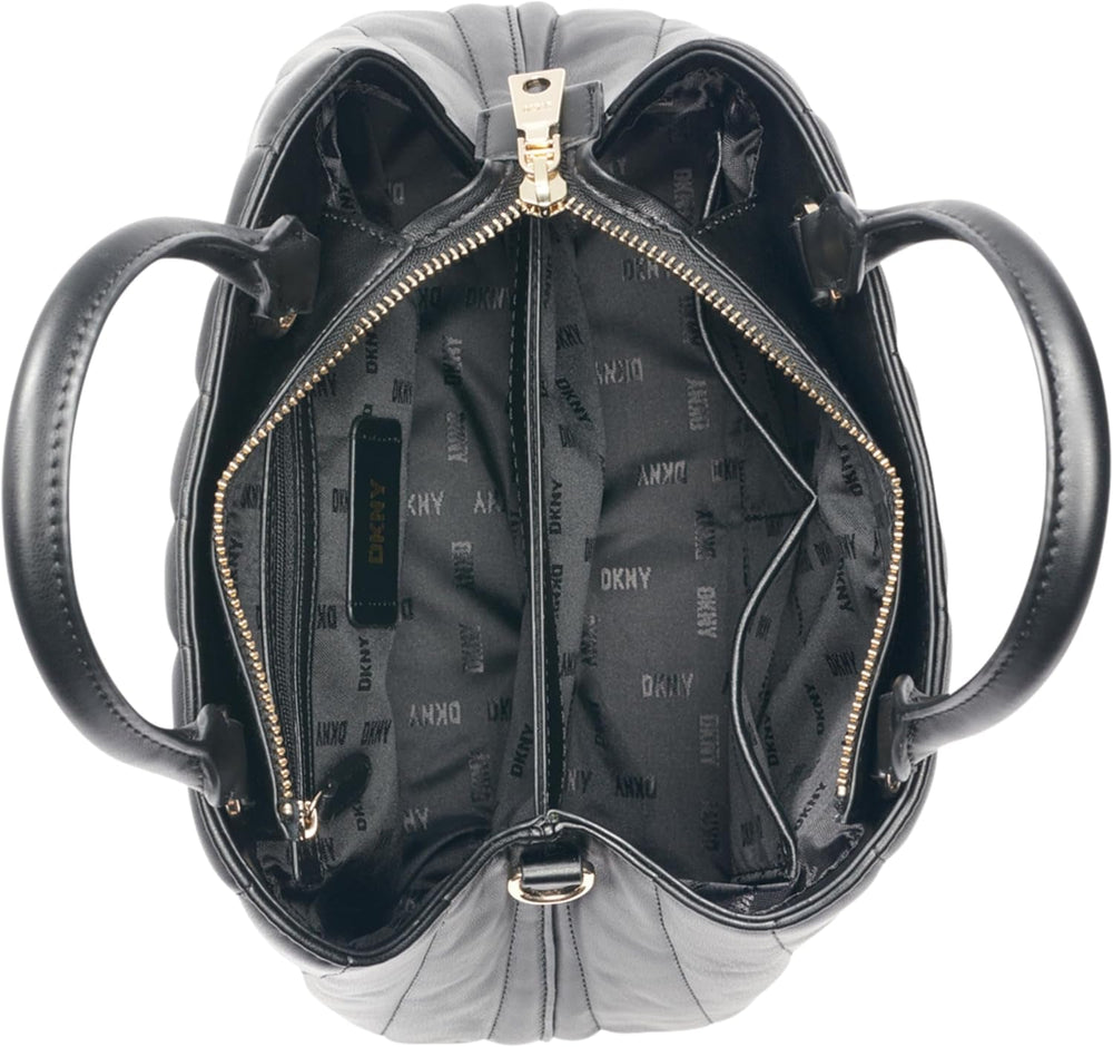 DKNY Chain Lexington Park Medium Logo Chain Satchel, Noir / Or, Taille Unique Sacs Femme Naty Shop