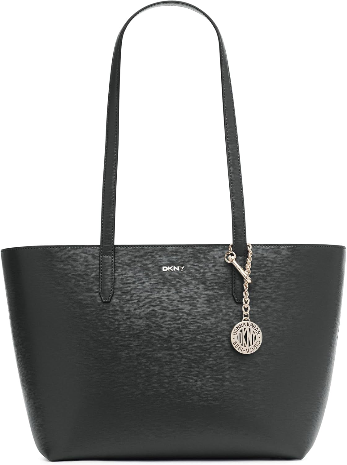 DKNY Bryant Medium Sac fourre-tout en cuir pour femme, Noir/Or Sacs pour femme Naty Shop Default Title