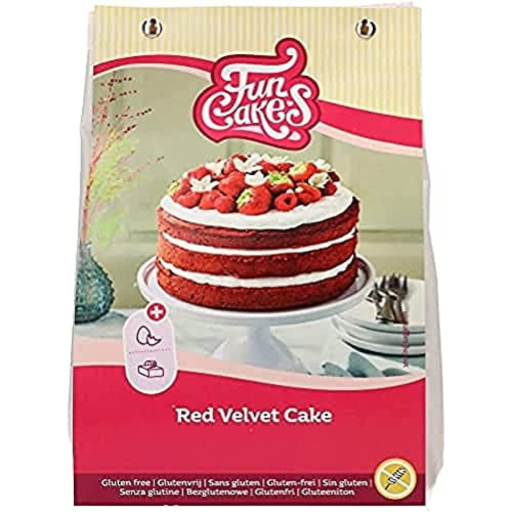 Funcakes Mix Für Red Velvet Cake, Glutenfrei: Einfach Zu Berübenen, Schön Weicher Und Fluffiger Kuchen Mit Leichtem Schokoladengeschmack, Perfekte Rote Farbe, 400G Mélange pour la pâtisserie et la cuisine Naty Shop Default Title