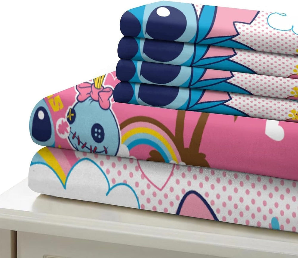 Parure de lit 3 pièces, Stitch Literie - enfants Naty Shop Rose Simple (90 X 190)