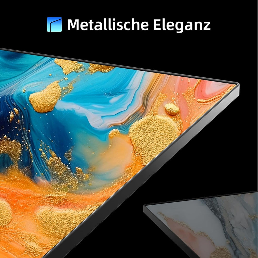 CHIQ 50QA10 Televizor inteligent QLED 4K UHD de 50 de inci cu Google, QLED Pro, DLG 120Hz, MEMC, VRR, ALLM, HDR10, Dolby Audio, 4x HDMI 2.1, gamă largă de culori, carcasă metalică fără ramă, Chromecast, Asistent Google