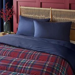 Night Lark Parure de lit et taie d'oreiller, 10,5 tog, simple, tartan rouge classique, literie de luxe, hypoallergénique, lavable en machine, couettes et édredons Naty Shop