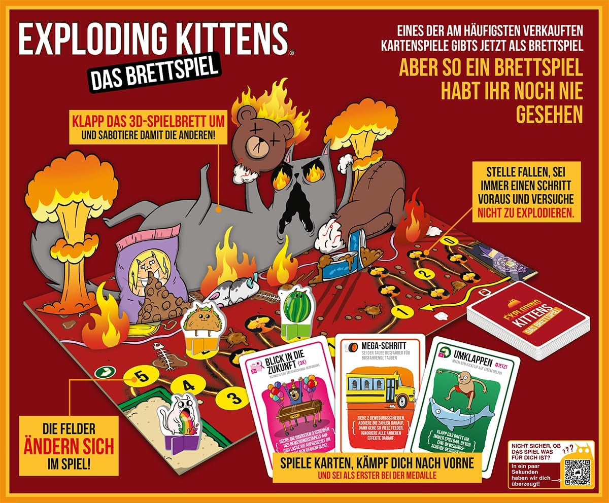 Chatons explosifs, Chatons explosifs : Das Brettspiel, Partyspiel, 2-6 Spieler, ab 7+ Jahren, 20 Minuten, Deutsch