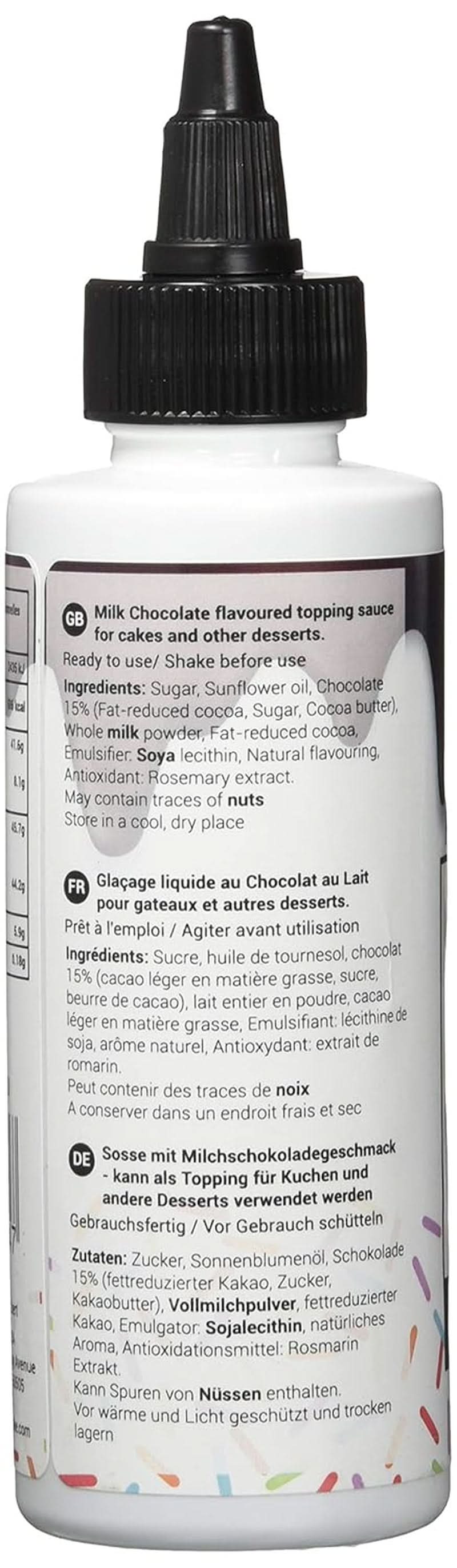 Sauce au goût de chocolat au lait, 150 grammes Glaçages et Décor Naty Shop