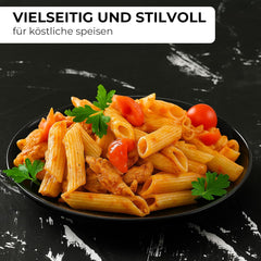 MIAMIO - Service de table/assiettes modernes en céramique 6 pièces pour 6 personnes - Collection Palmanova (Noir, Grandes assiettes (6x))