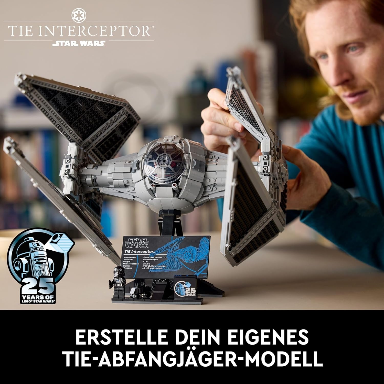 LEGO Star Wars TIE-Abfangjäger, ensemble créatif dans la série Ultimate Collector pour enfants, modèle d'un modèle de pierre de taille, cadeau pour les fans, ensemble de pièces, UCS-Set 75382